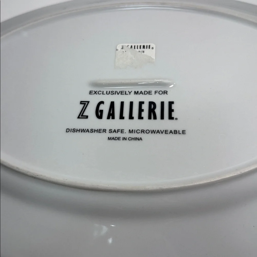Z Gallerie White Oval Platter with Red Coral Motif hard to find piece